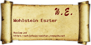 Wohlstein Eszter névjegykártya